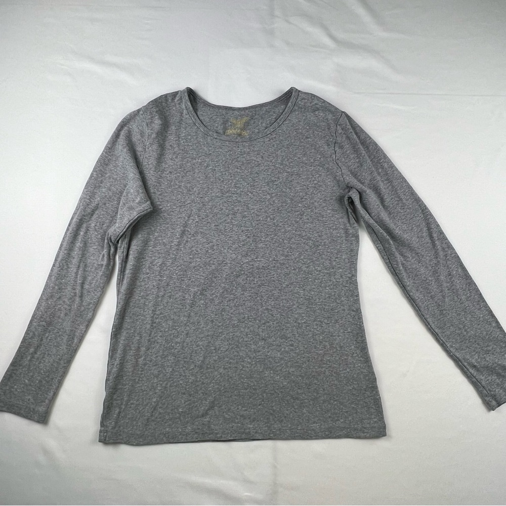 Faded Glory - Women’s Long Sleeve Top - Large (10-12) - Crew Neck - Gray